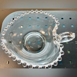 Heart Shaped Candlewick Candy Dish‎ Vintage USA